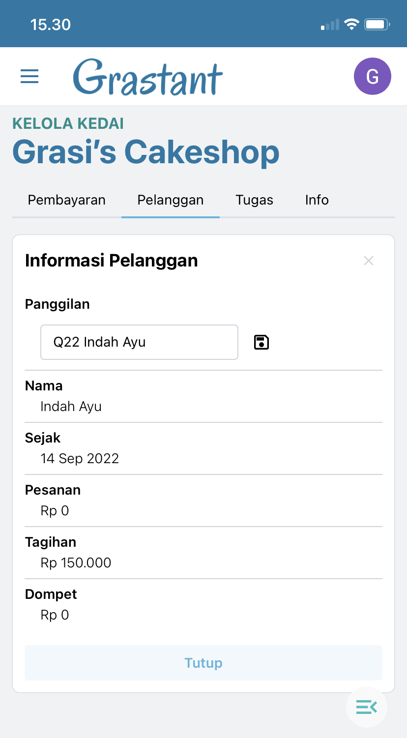 Gambar 2-10 - Informasi pelanggan